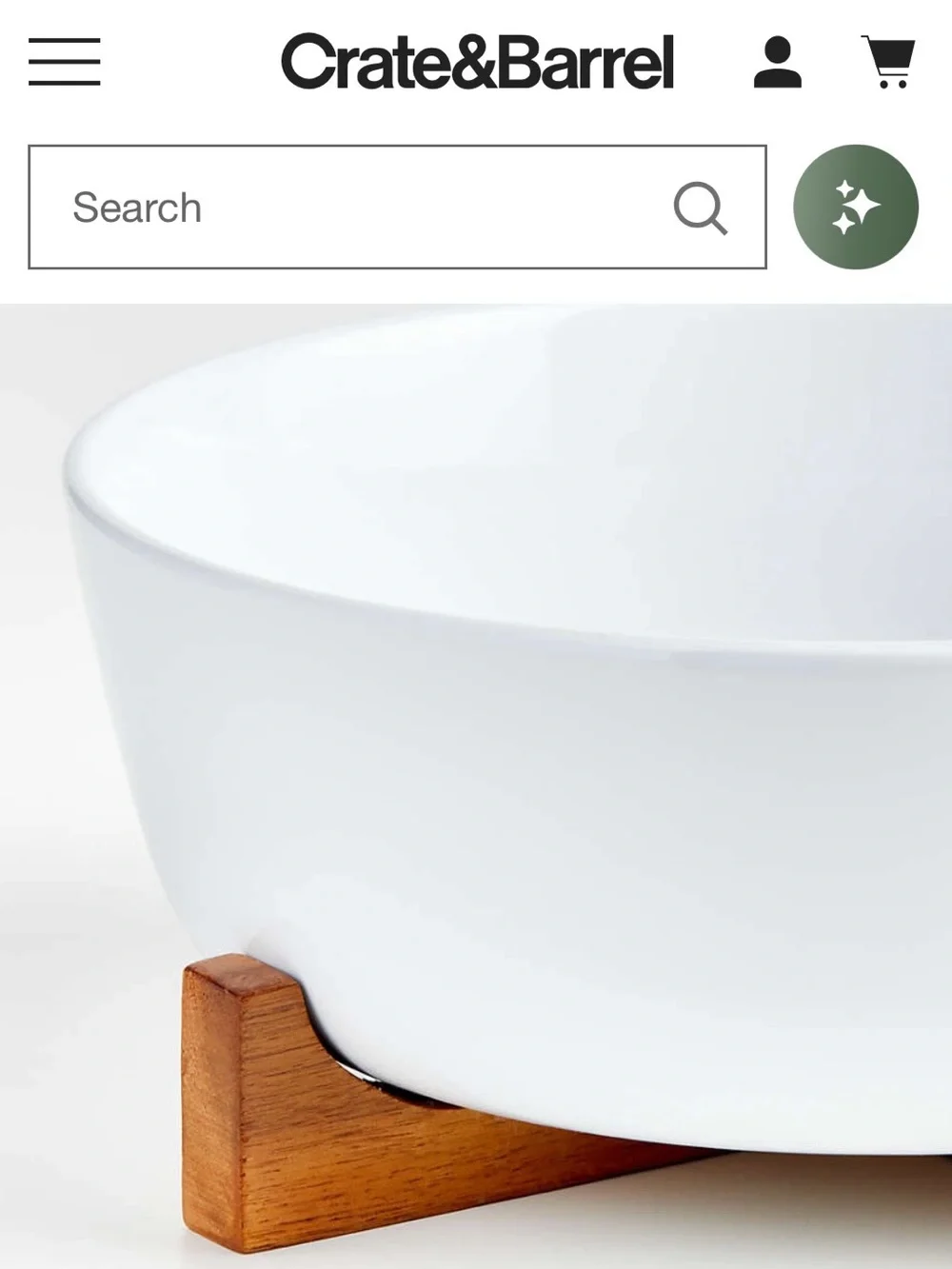 Crate&Barrel Oven-to-Table Large Serve Bowl with Acacia Wood Trivet